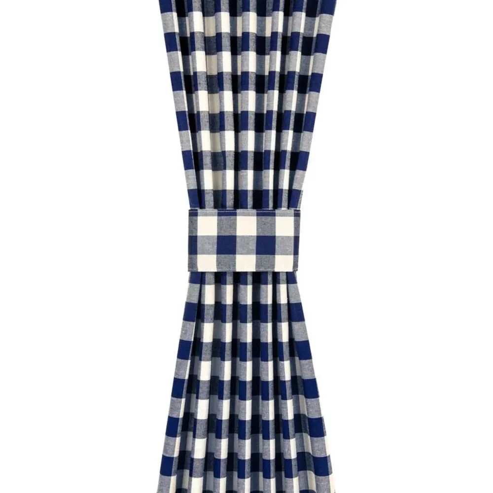 PowerSellerUSA French Door Curtain, Elegant Buffalo Plaid Curtains for Front
